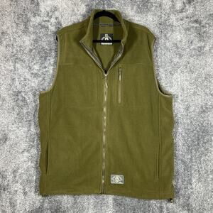 Zero Foxtrot Vest Mens 2XL Green Fleece Outdoors Casual Full Zip Sleeveless